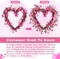 Valentine's Day Wreaths: 15'' Heart Shaped Wreaths for Front Door with 20 LED Pink Red Heart Shaped Berry Door Wreath for Valentine's Day Decorations, Anniversary, Wedding Wall Home Decor Gifts